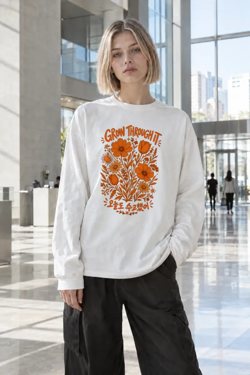 "Grow Through It" Unisex Longsleeve T-shirt | Gildan 2400