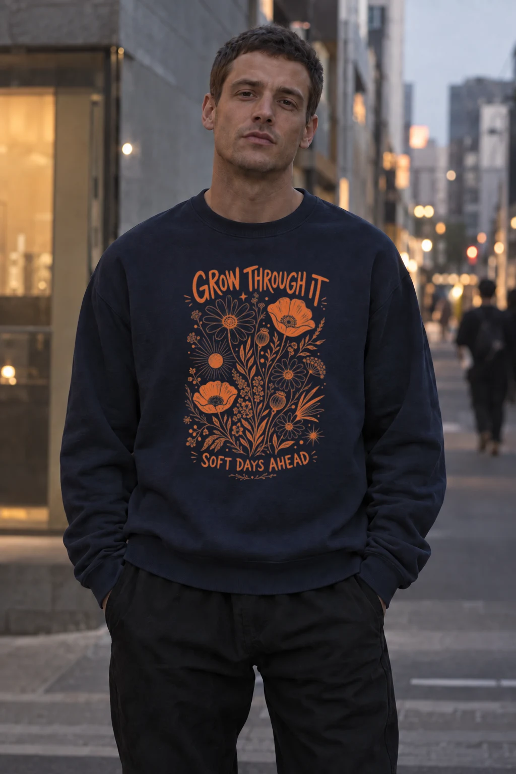 "Grow Through It" Unisex Sponge Fleece Crewneck Sweatshirt | Bella + Canvas 3901