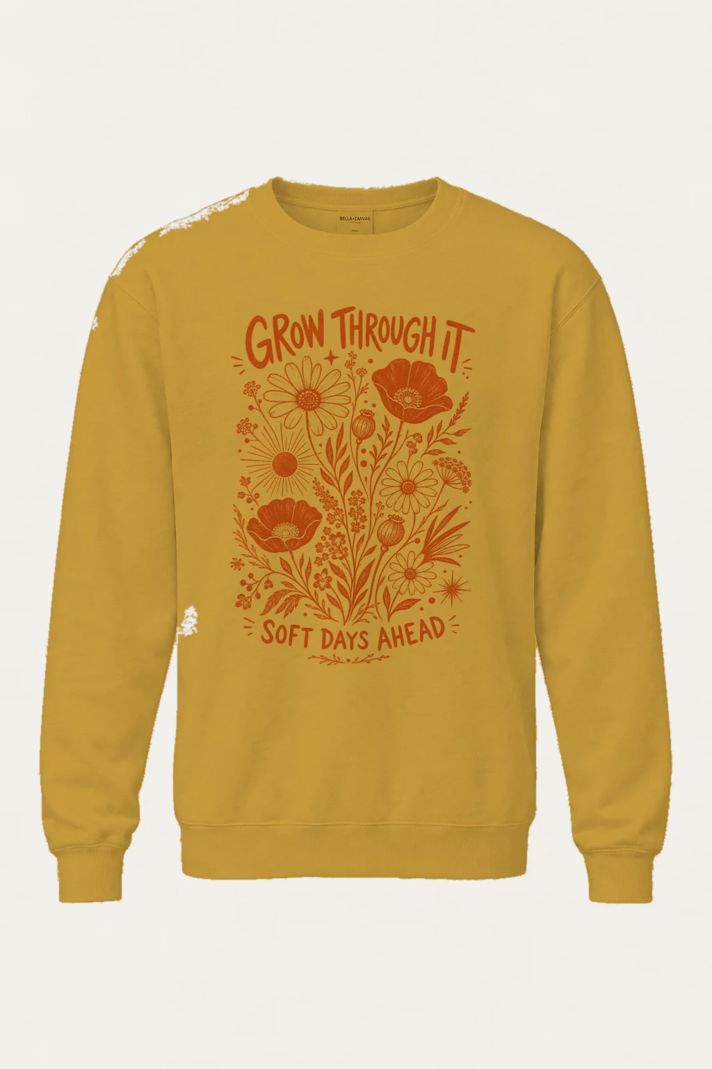 "Grow Through It" Unisex Sponge Fleece Crewneck Sweatshirt | Bella + Canvas 3901