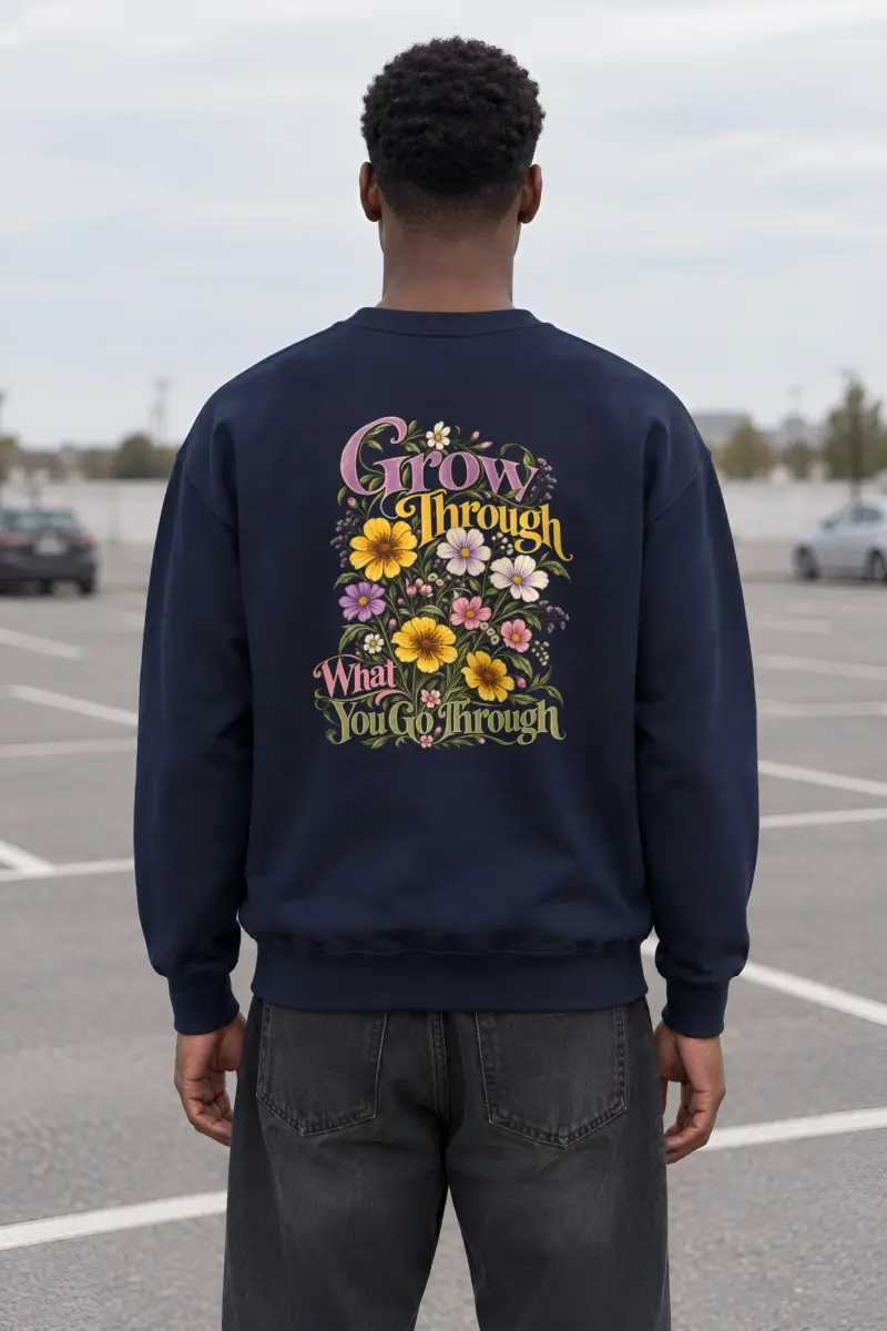 "Grow Through What You Go Through" Heavy Blend Unisex Crewneck Sweatshirt