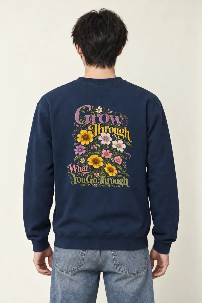"Grow Through What You Go Through" Heavy Blend Unisex Crewneck Sweatshirt