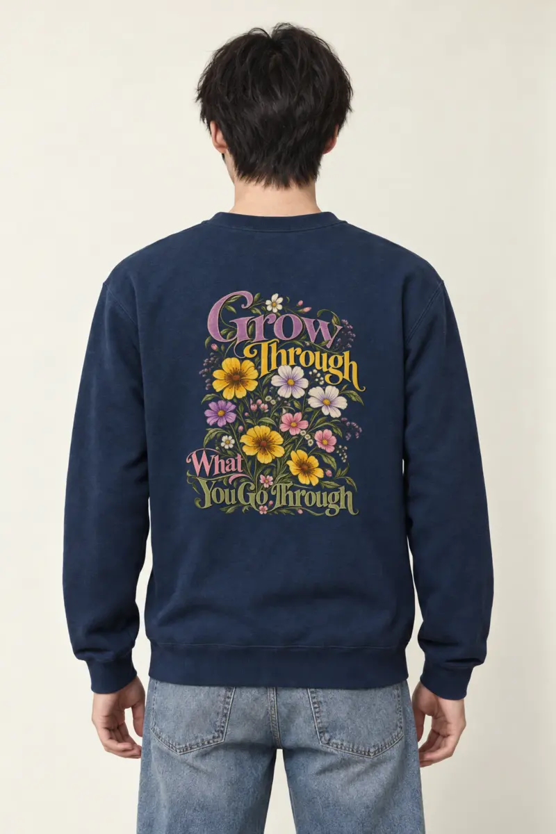 "Grow Through What You Go Through" Heavy Blend Unisex Crewneck Sweatshirt