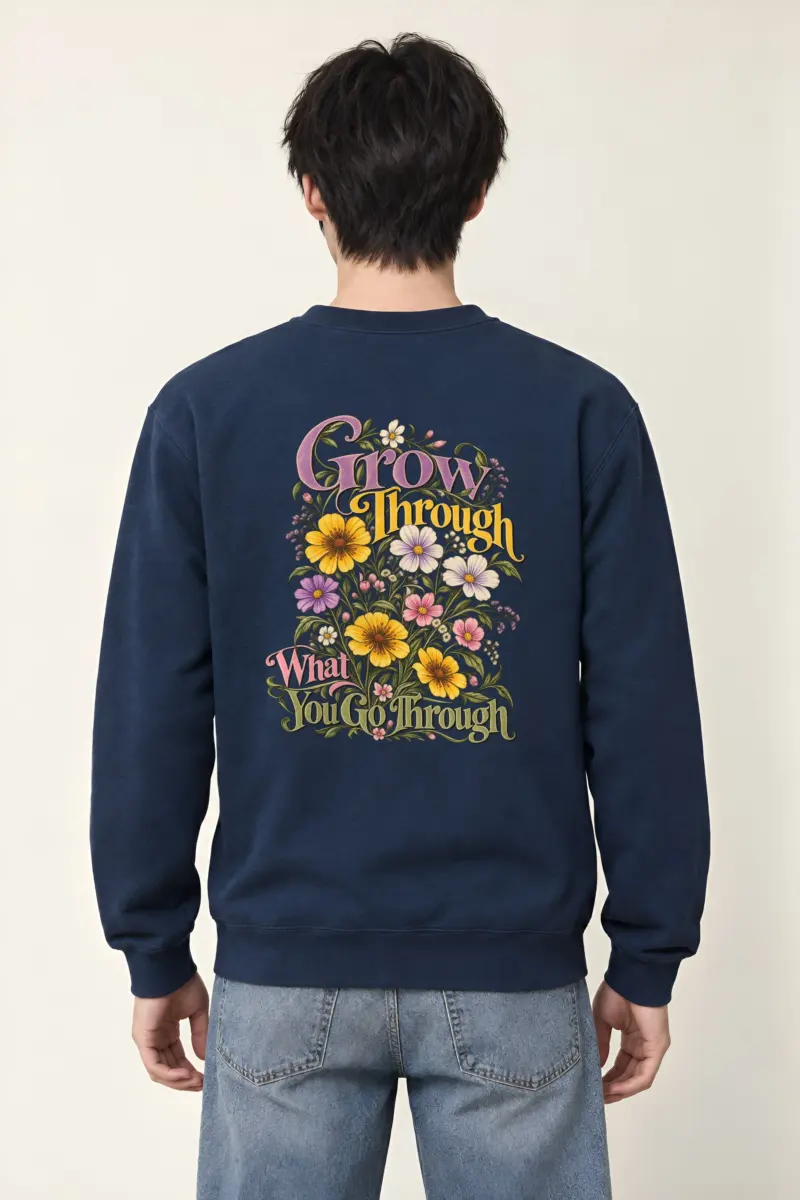 "Grow Through What You Go Through" Heavy Blend Unisex Crewneck Sweatshirt