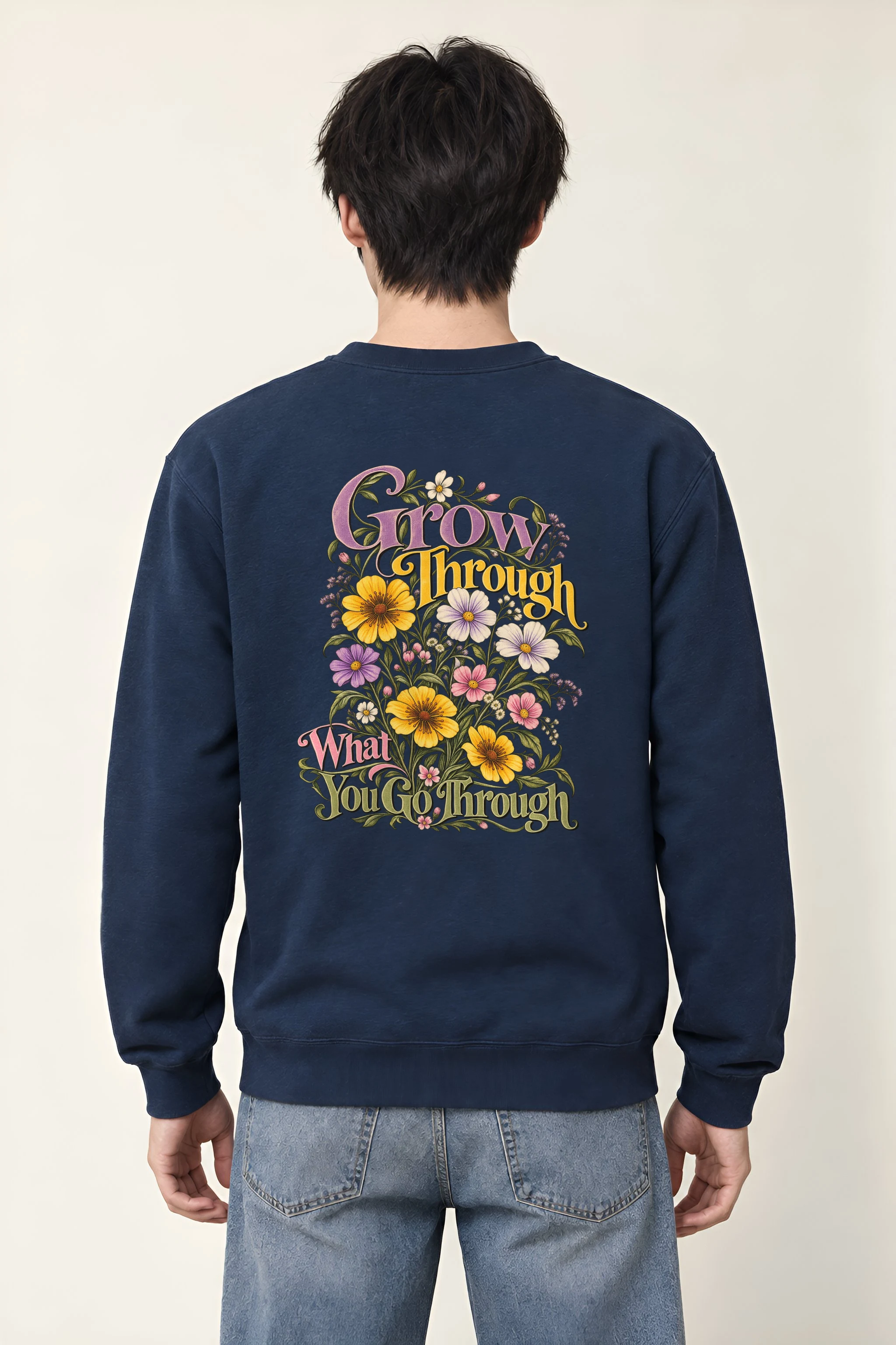 "Grow Through What You Go Through" Heavy Blend Unisex Crewneck Sweatshirt