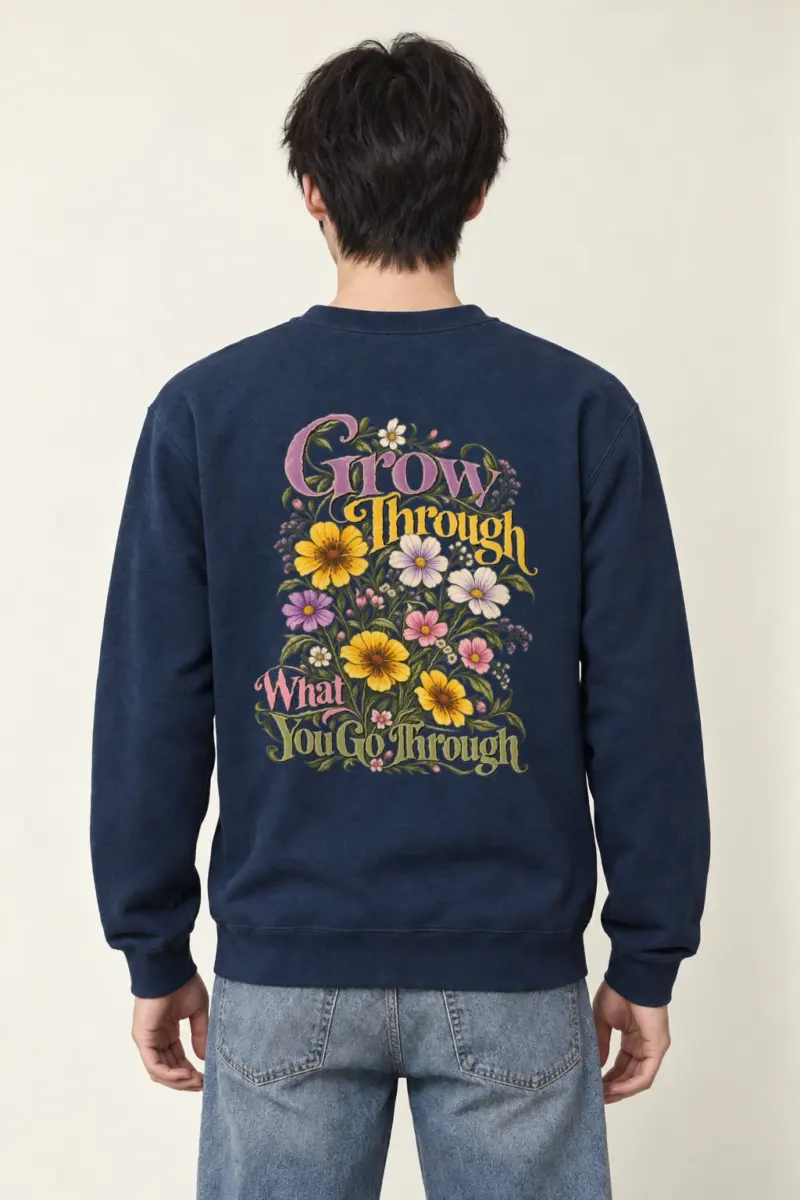 "Grow Through What You Go Through" Heavy Blend Unisex Crewneck Sweatshirt