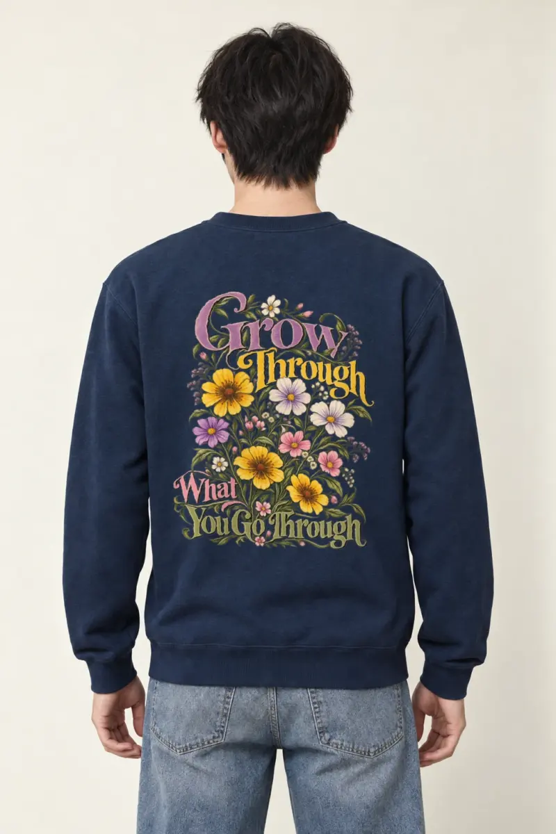 "Grow Through What You Go Through" Heavy Blend Unisex Crewneck Sweatshirt