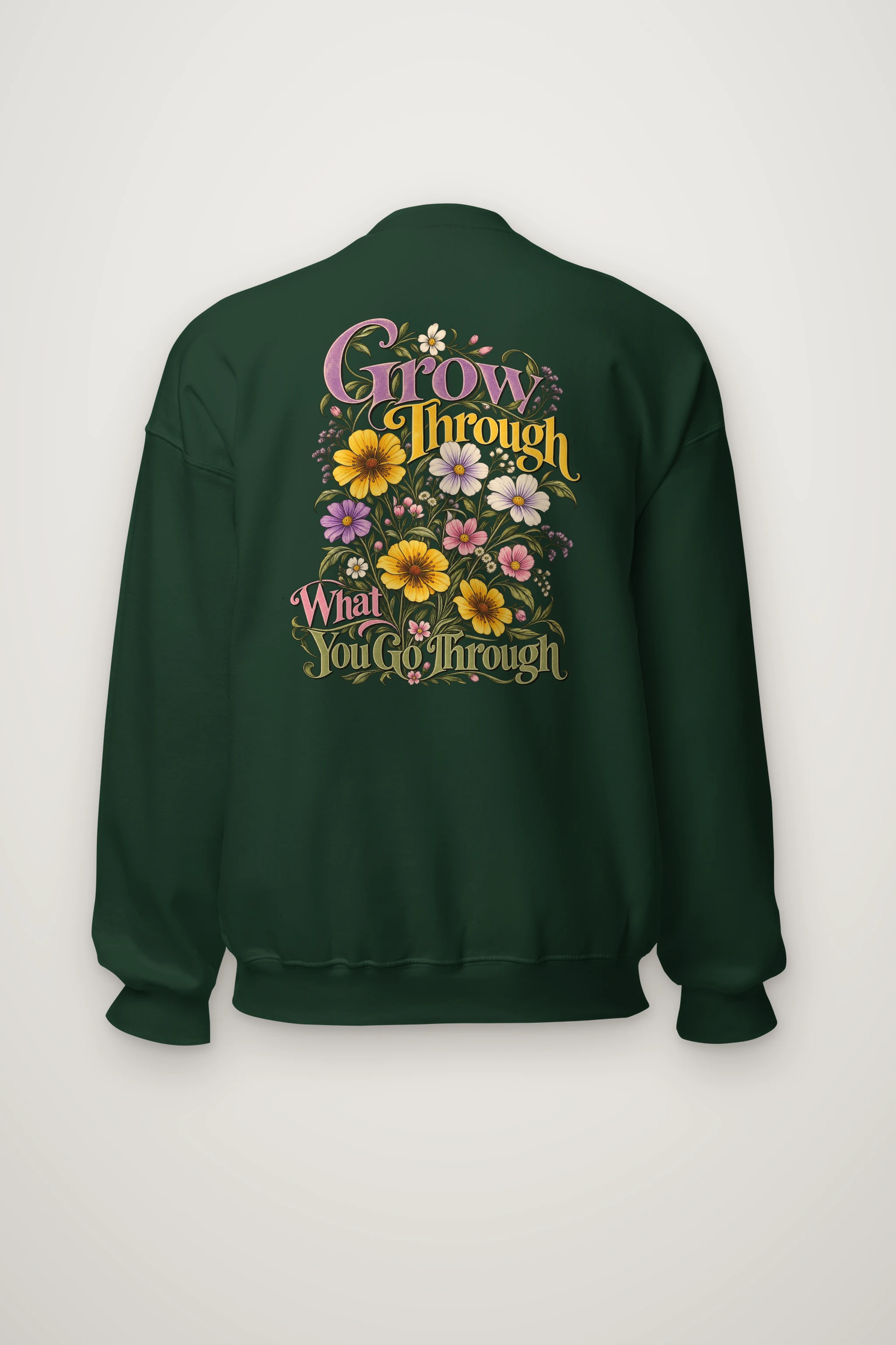 "Grow Through What You Go Through" Heavy Blend Unisex Crewneck Sweatshirt
