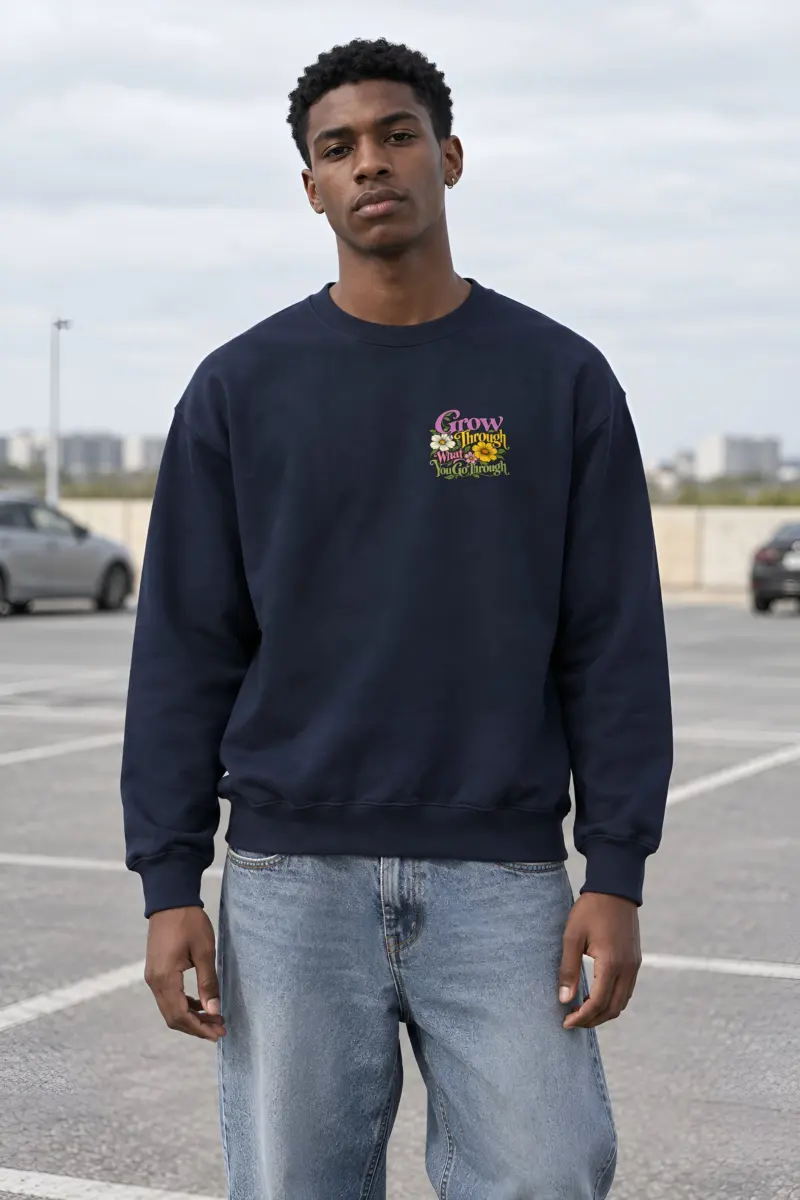 "Grow Through What You Go Through" Heavy Blend Unisex Crewneck Sweatshirt