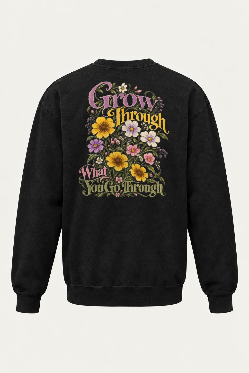 "Grow Through What You Go Through" Heavy Blend Unisex Crewneck Sweatshirt | Gildan 18000