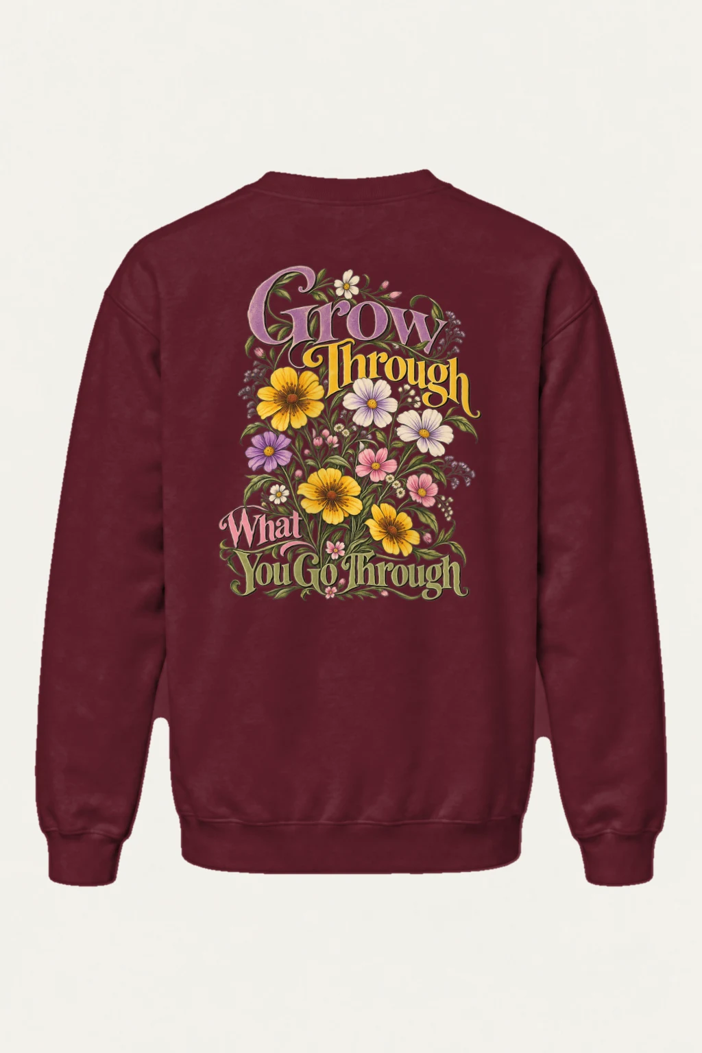 "Grow Through What You Go Through" Heavy Blend Unisex Crewneck Sweatshirt | Gildan 18000