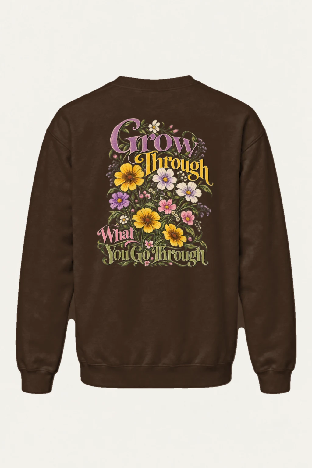 "Grow Through What You Go Through" Heavy Blend Unisex Crewneck Sweatshirt | Gildan 18000