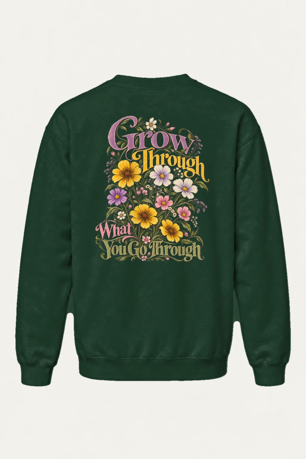 "Grow Through What You Go Through" Heavy Blend Unisex Crewneck Sweatshirt | Gildan 18000