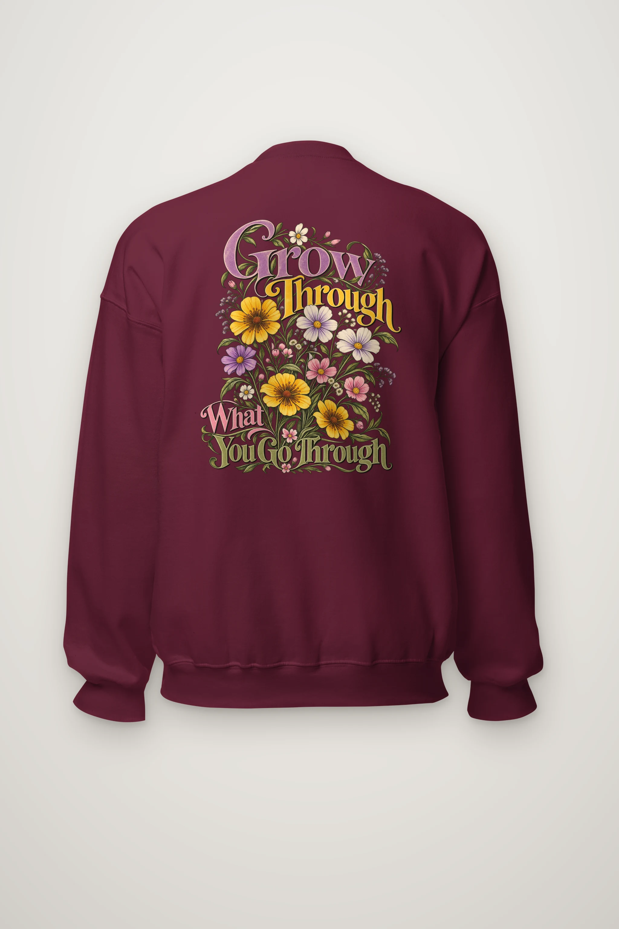"Grow Through What You Go Through" Heavy Blend Unisex Crewneck Sweatshirt