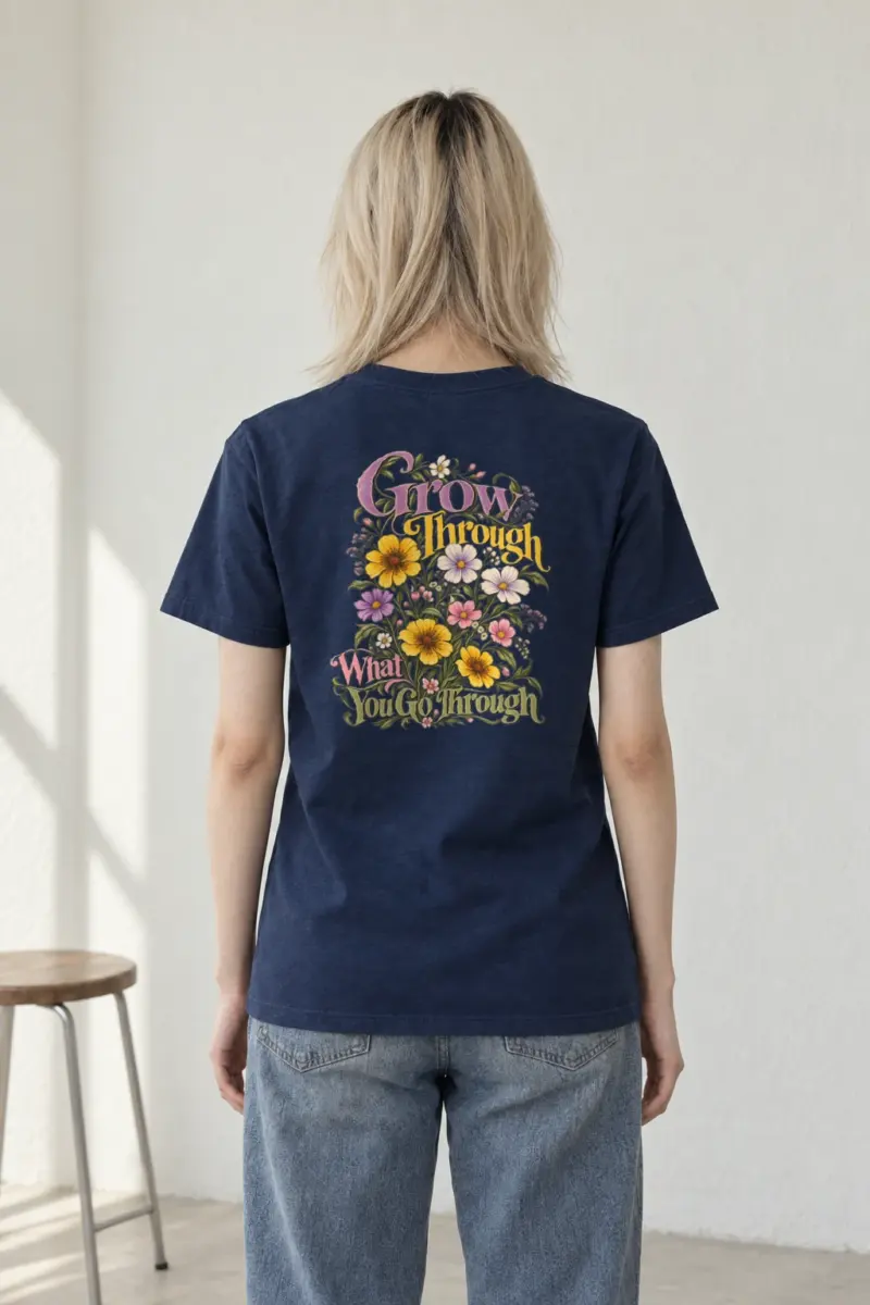 "Grow Through What You Go Through" Heavyweight Unisex Crewneck T-shirt