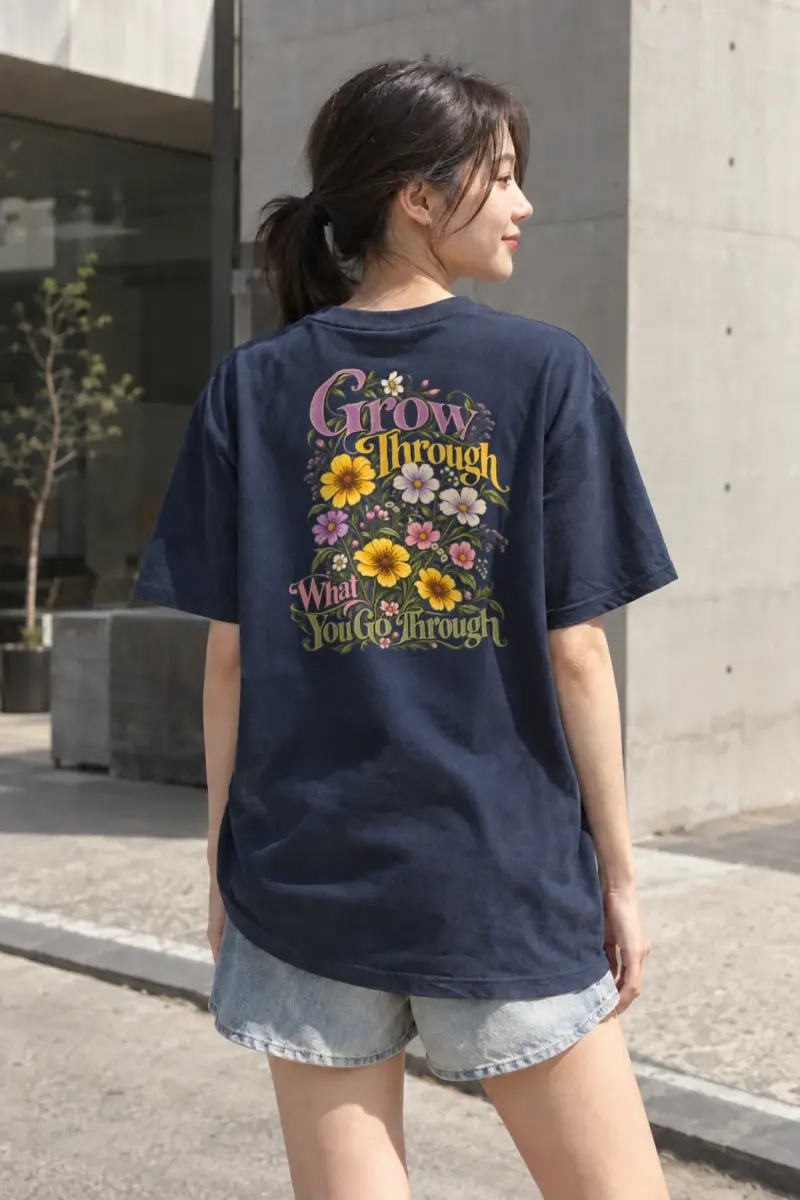 "Grow Through What You Go Through" Heavyweight Unisex Crewneck T-shirt | Gildan 5000