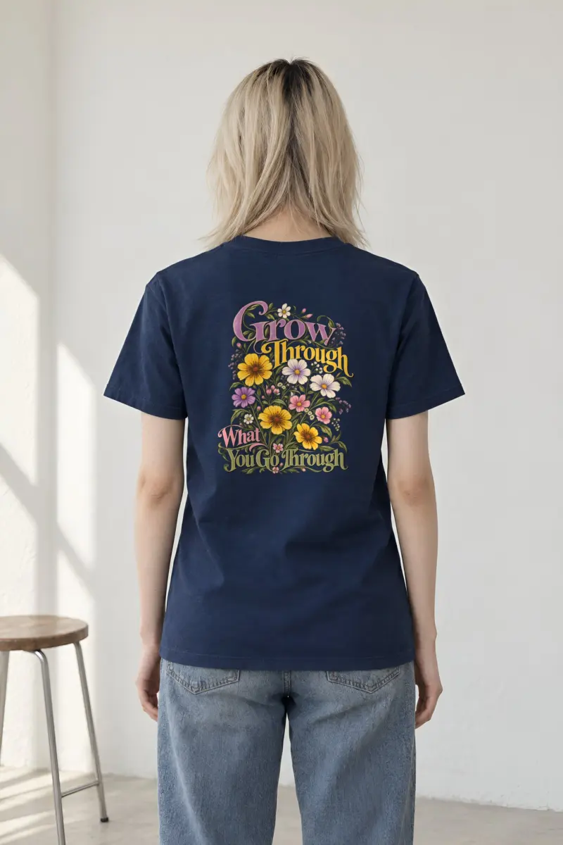 "Grow Through What You Go Through" Heavyweight Unisex Crewneck T-shirt