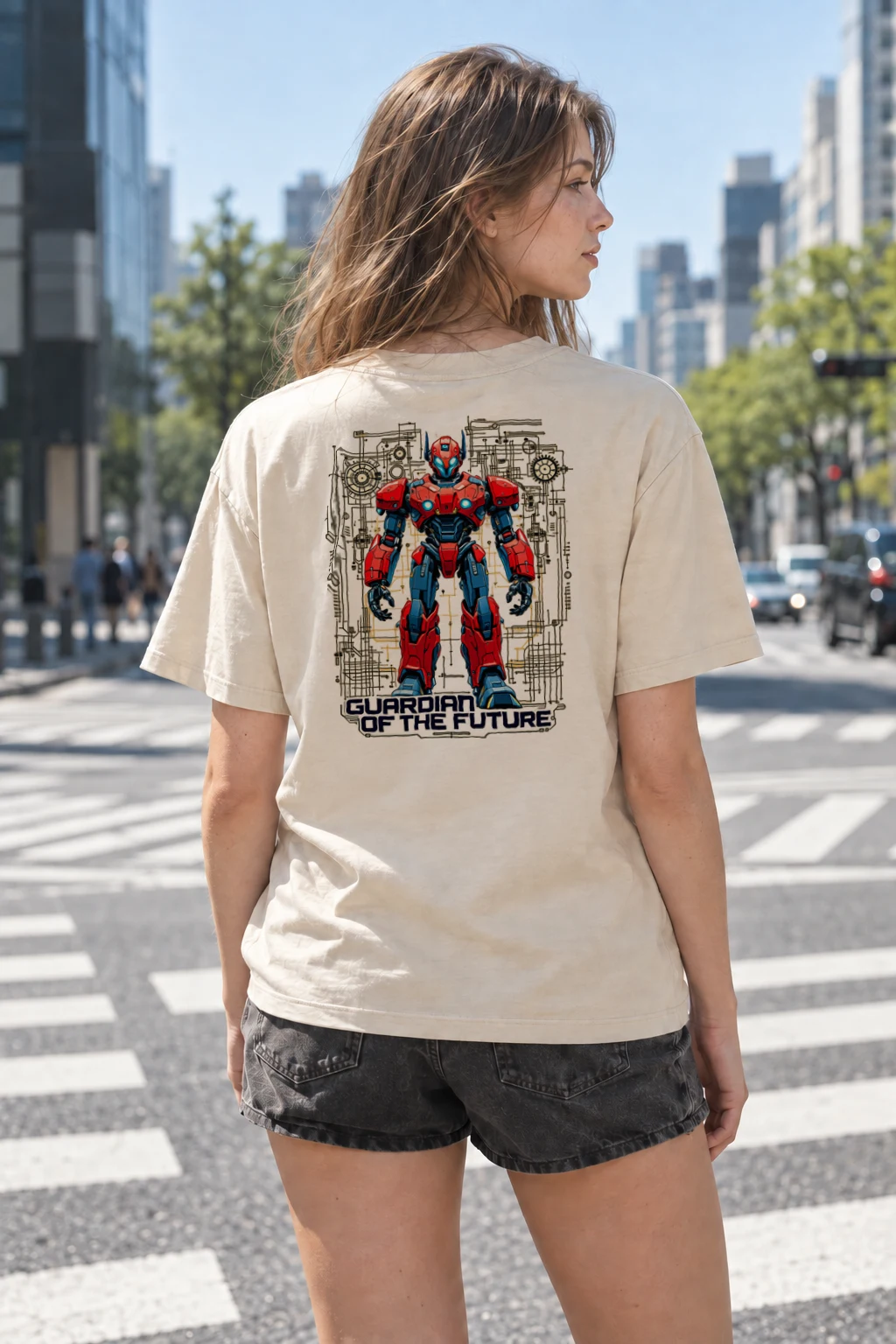 "Guardian Of The Future" Heavyweight Unisex Crewneck T-shirt | Gildan 5000