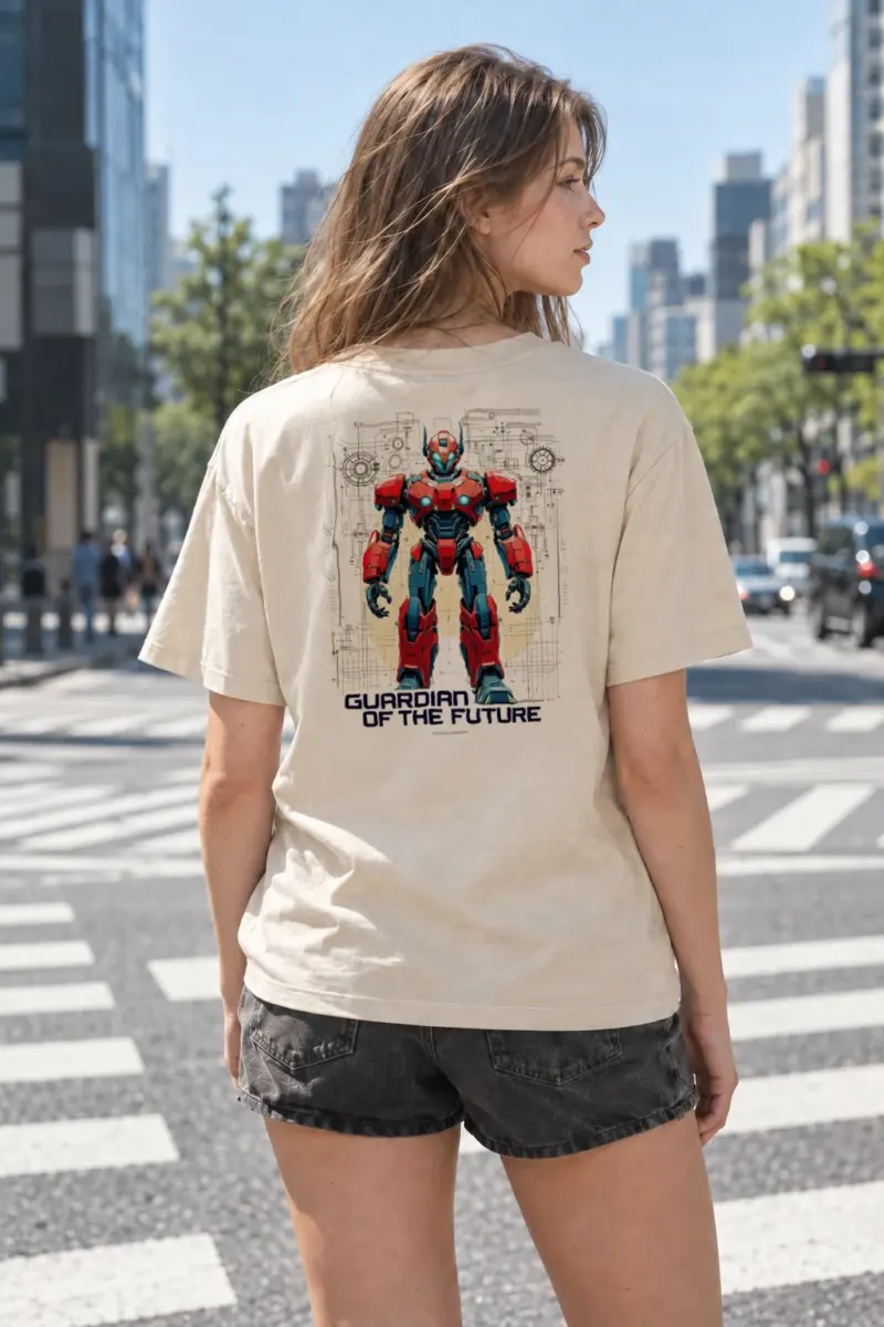 “Guardian Of The Future” Heavyweight Unisex Crewneck T-shirt | Gildan 5000