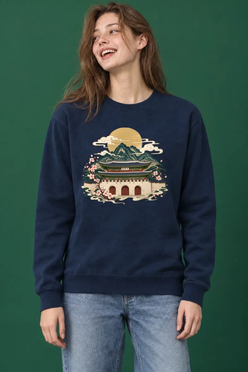 "Gwanghwamun Bloom" Heavy Blend Unisex Crewneck Sweatshirt