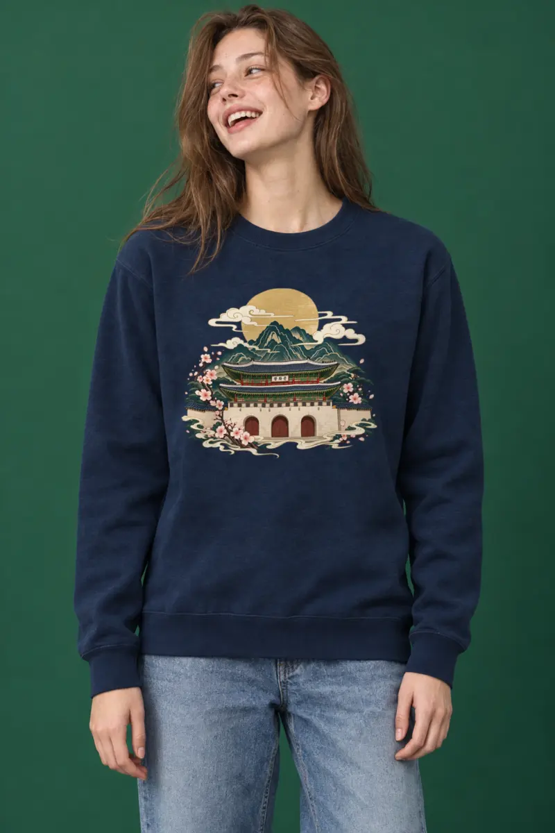 "Gwanghwamun Bloom" Heavy Blend Unisex Crewneck Sweatshirt