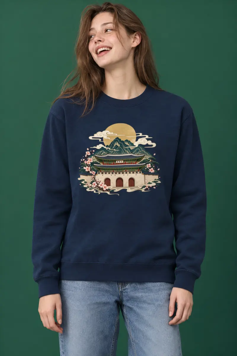 "Gwanghwamun Bloom" Heavy Blend Unisex Crewneck Sweatshirt