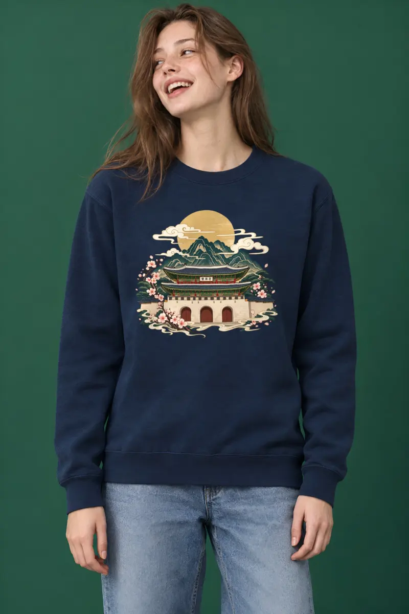 "Gwanghwamun Bloom" Heavy Blend Unisex Crewneck Sweatshirt