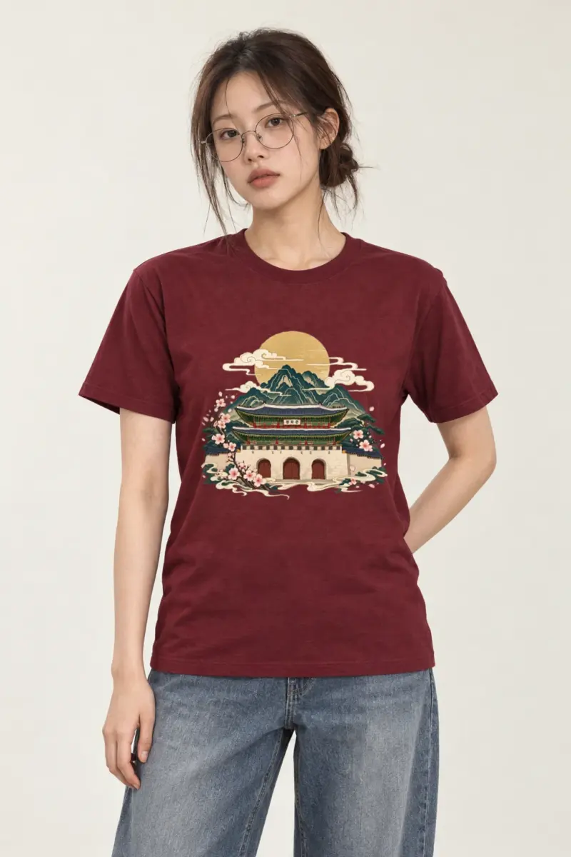 "Gwanghwamun Bloom" Heavyweight Unisex Crewneck T-shirt | Gildan 5000