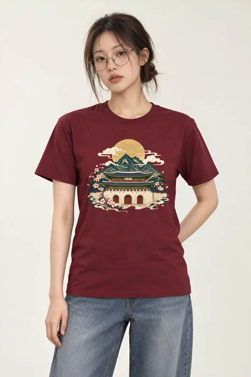 "Gwanghwamun Bloom" Heavyweight Unisex Crewneck T-shirt