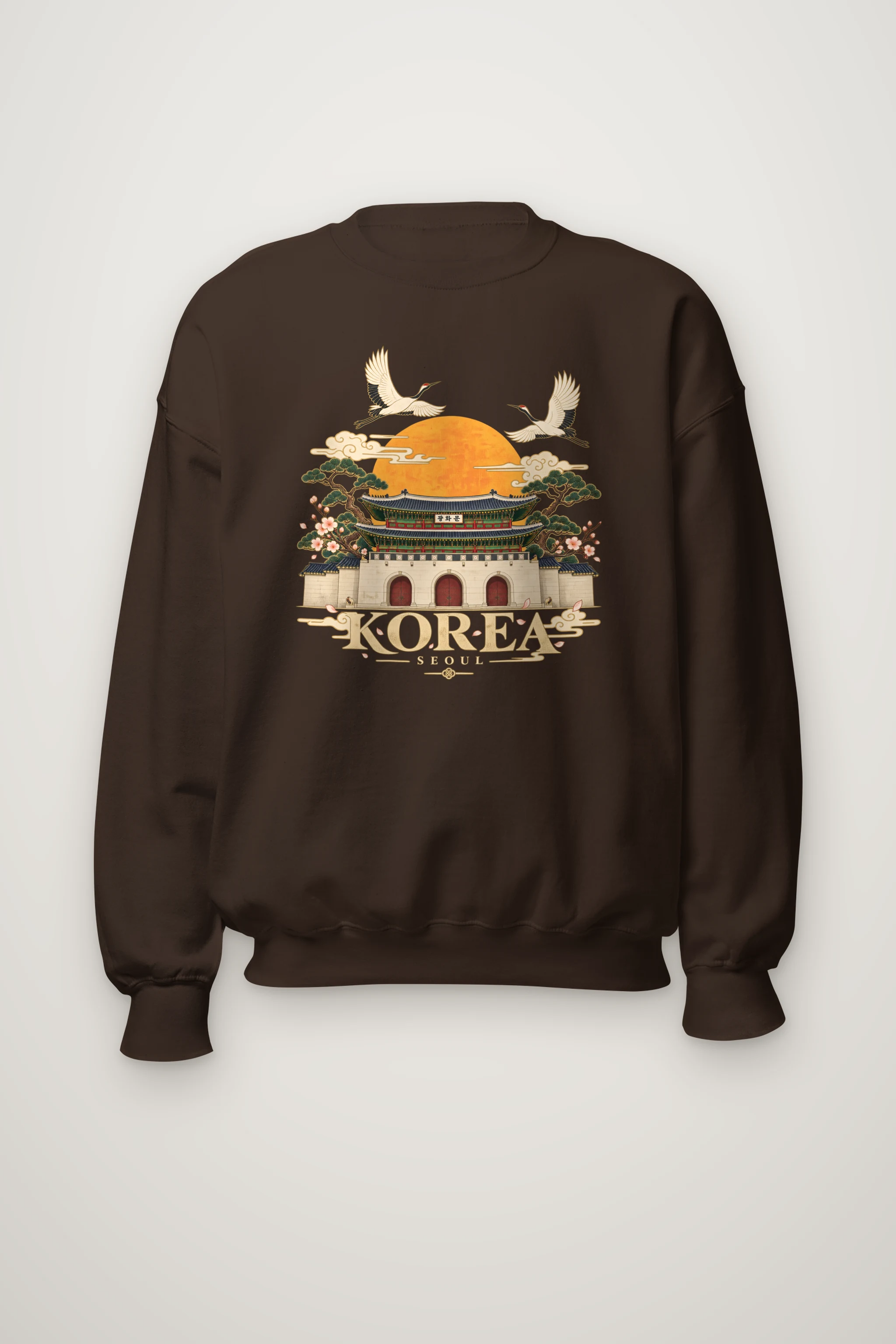 "Gwanghwamun Crane Garden" Heavy Blend Unisex Crewneck Sweatshirt