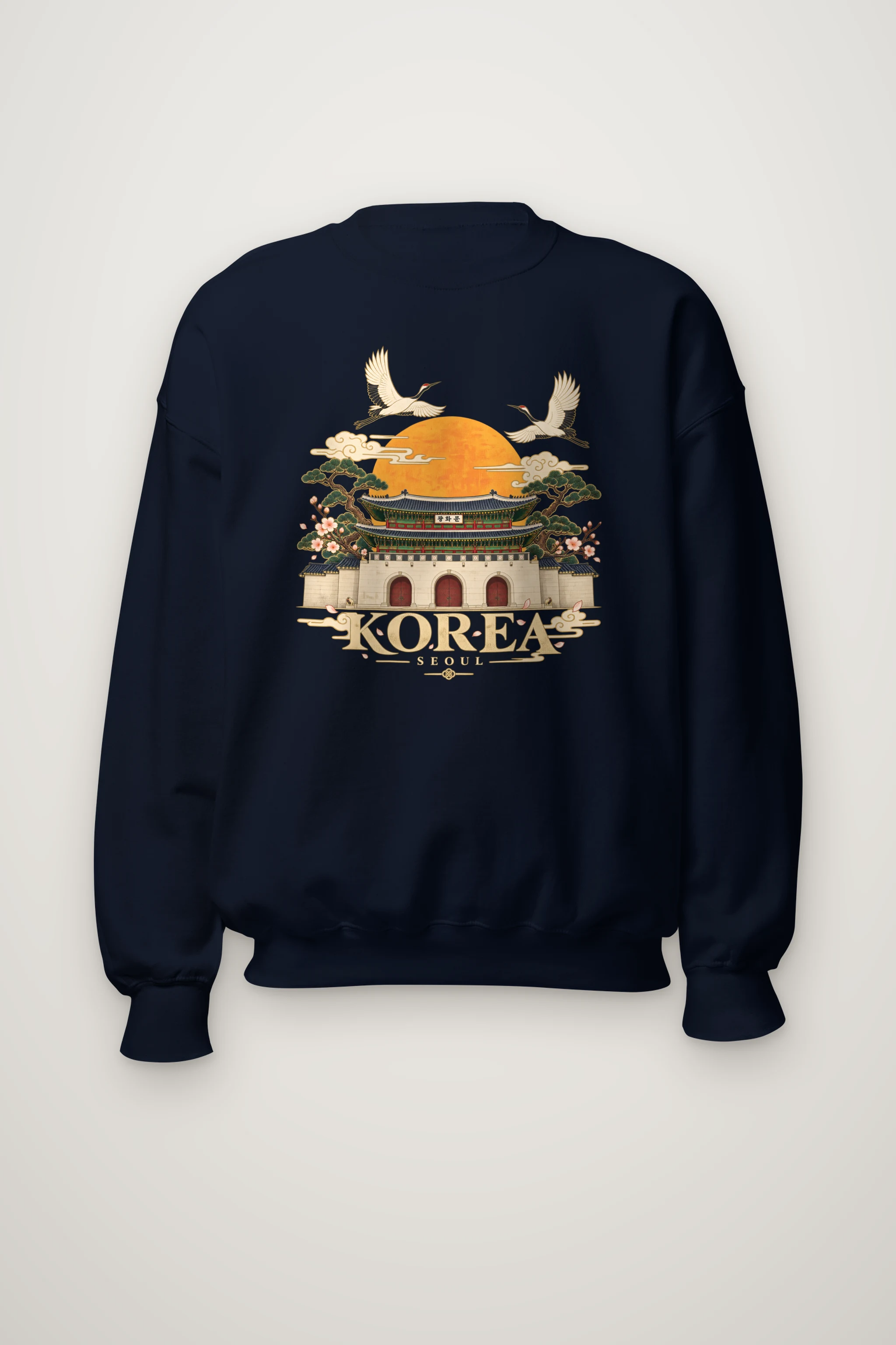 "Gwanghwamun Crane Garden" Heavy Blend Unisex Crewneck Sweatshirt