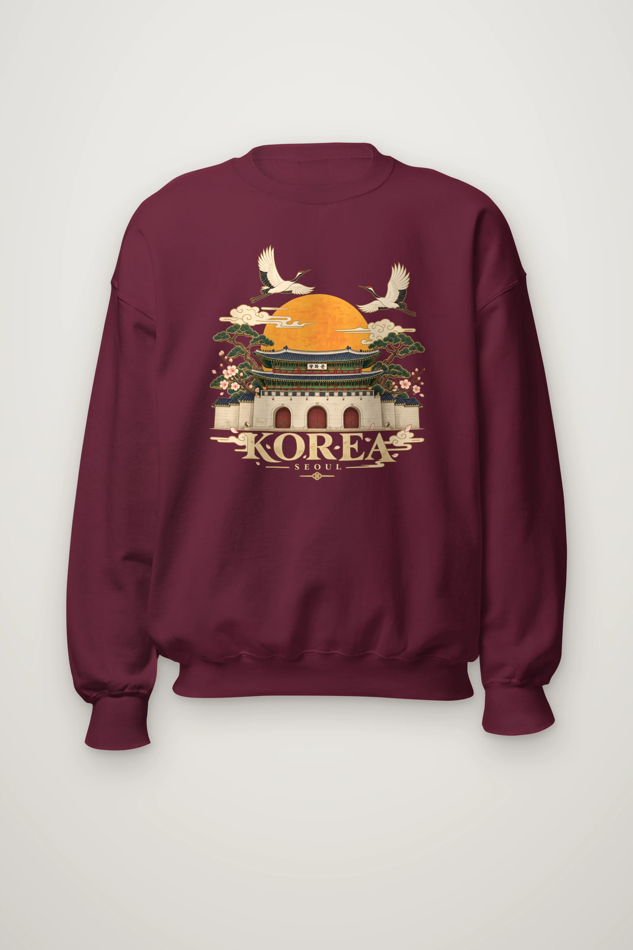 "Gwanghwamun Crane Garden" Heavy Blend Unisex Crewneck Sweatshirt