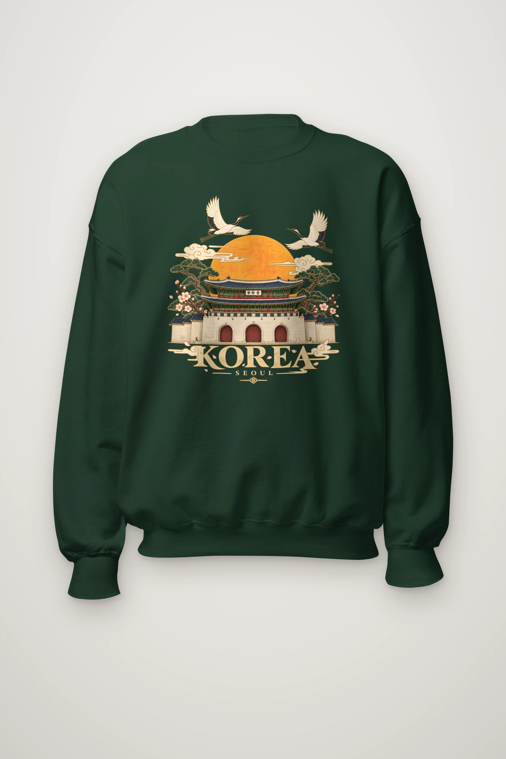 "Gwanghwamun Crane Garden" Heavy Blend Unisex Crewneck Sweatshirt