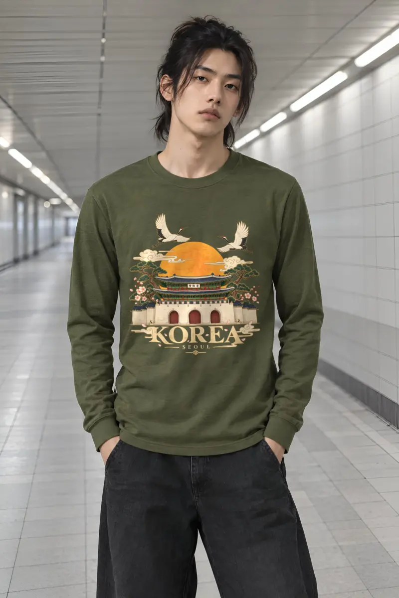 "Gwanghwamun Crane Garden" Unisex Longsleeve T-shirt