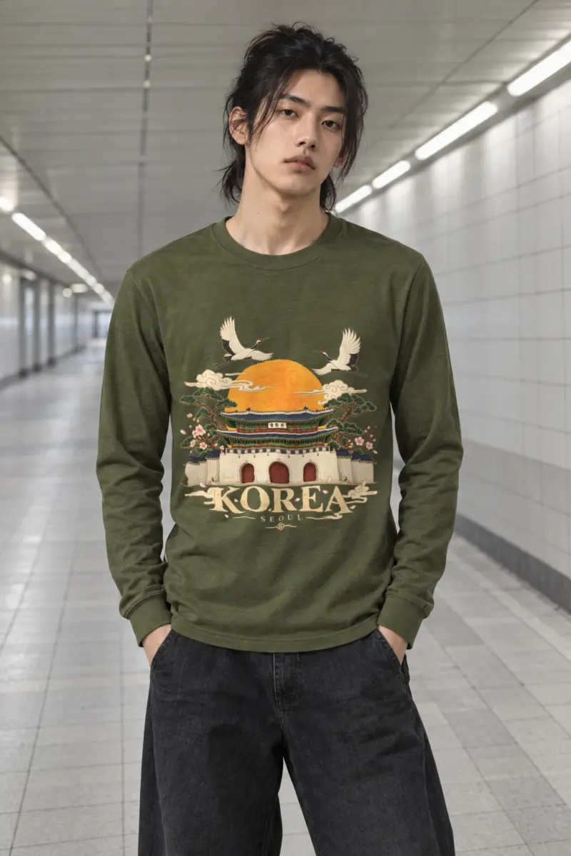 "Gwanghwamun Crane Garden" Unisex Longsleeve T-shirt