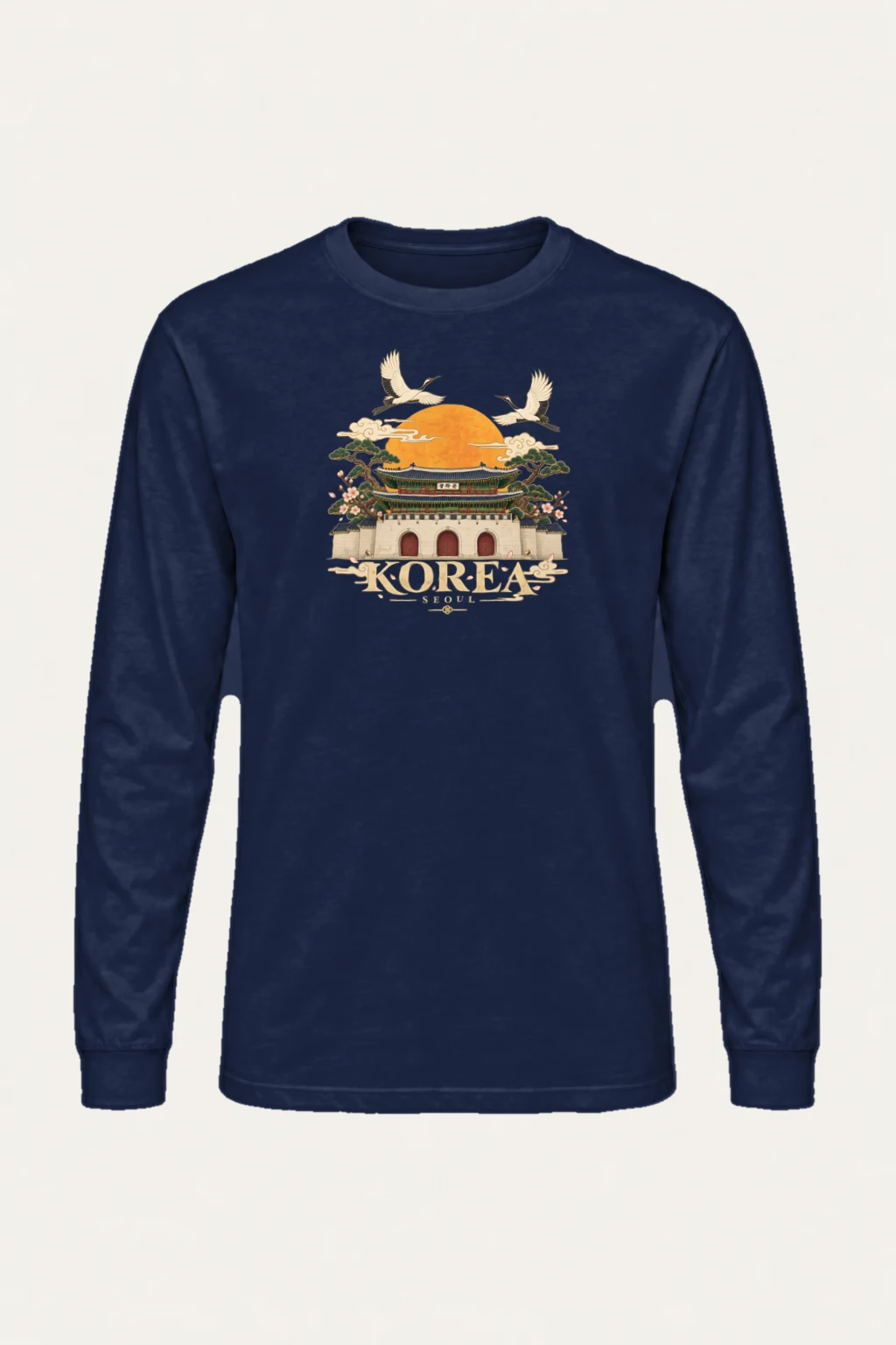 "Gwanghwamun Crane Garden" Unisex Longsleeve T-shirt | Gildan 2400