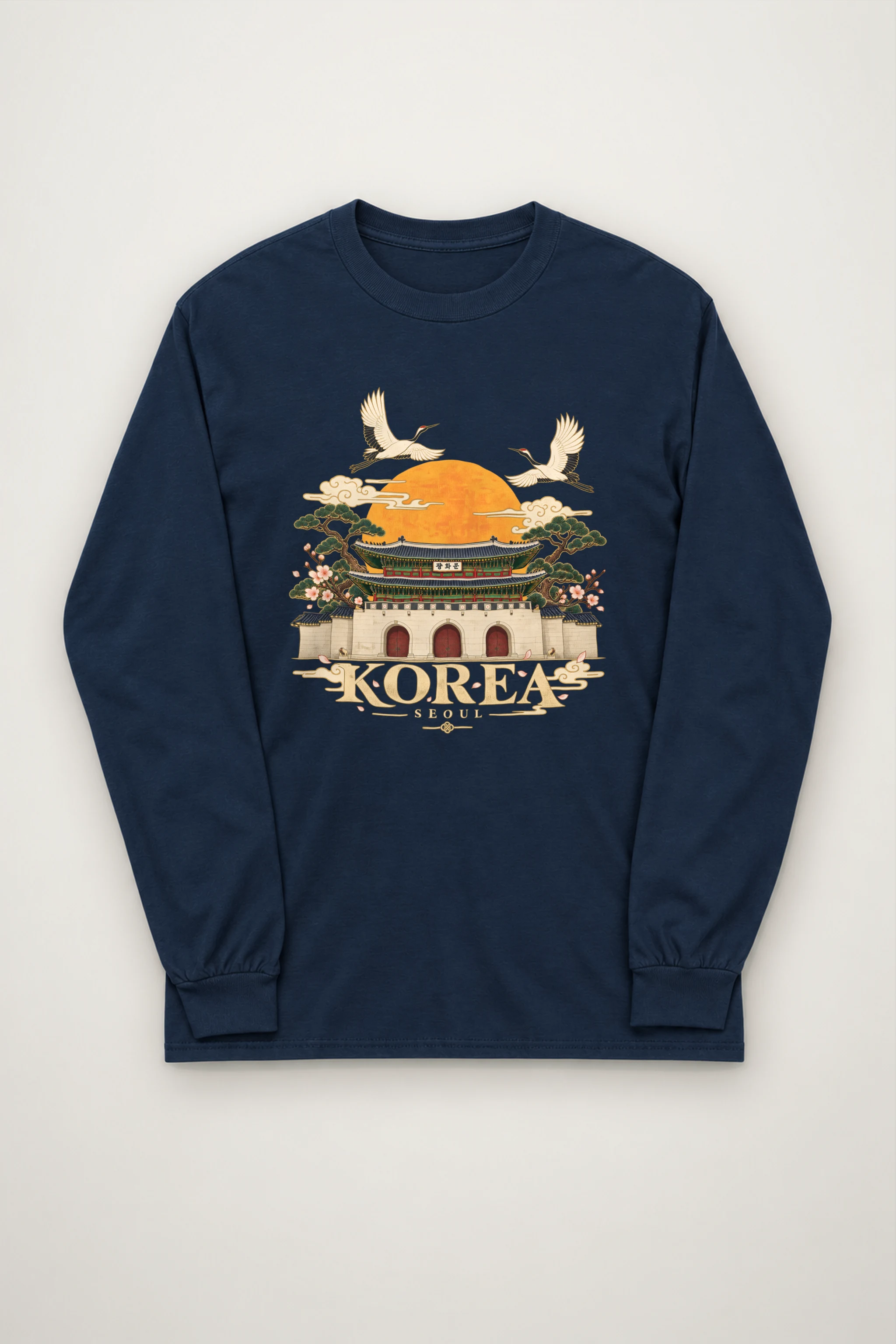 "Gwanghwamun Crane Garden" Unisex Longsleeve T-shirt