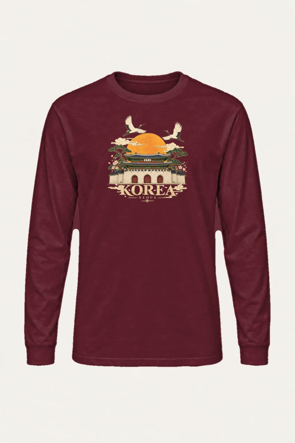 "Gwanghwamun Crane Garden" Unisex Longsleeve T-shirt | Gildan 2400