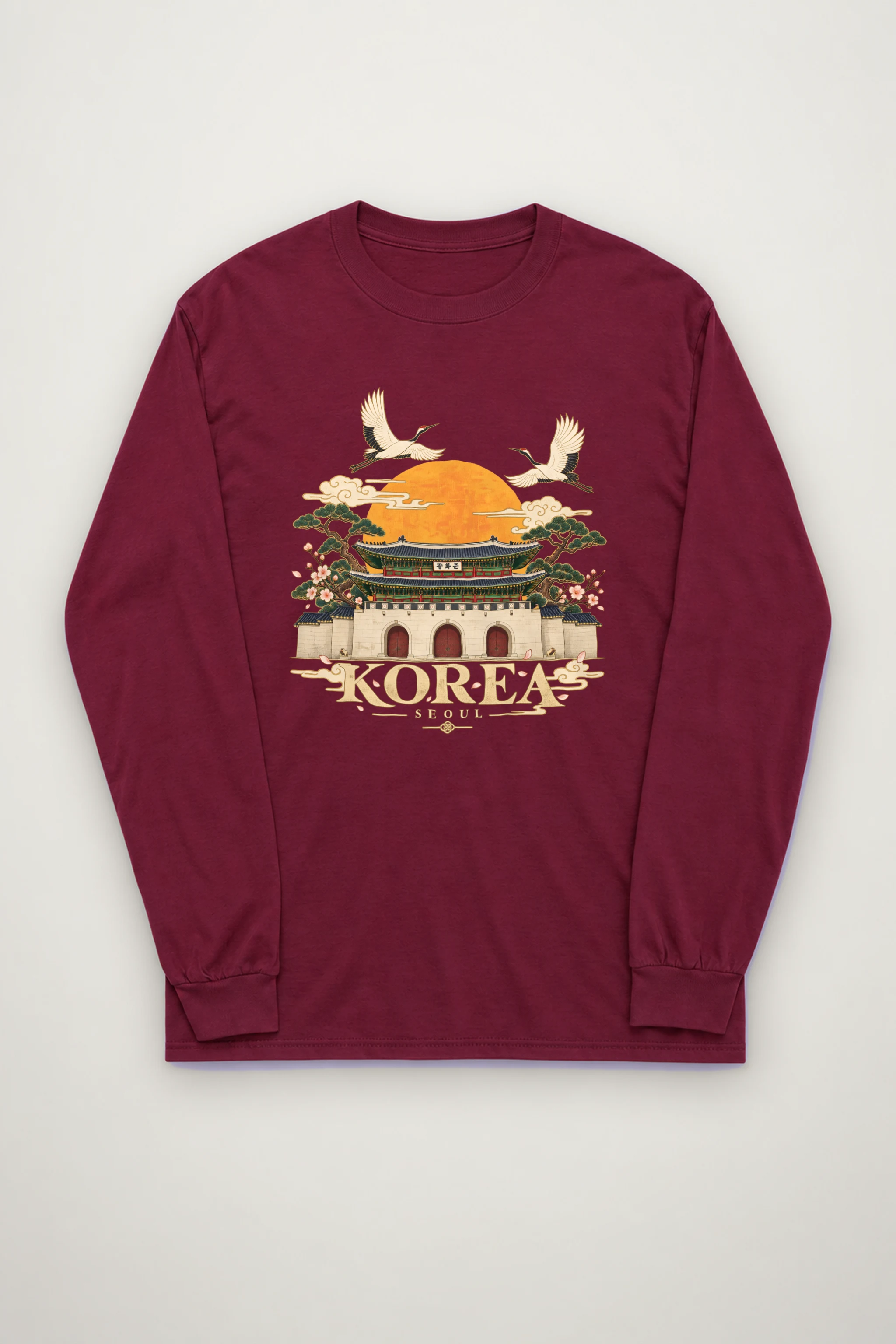 "Gwanghwamun Crane Garden" Unisex Longsleeve T-shirt