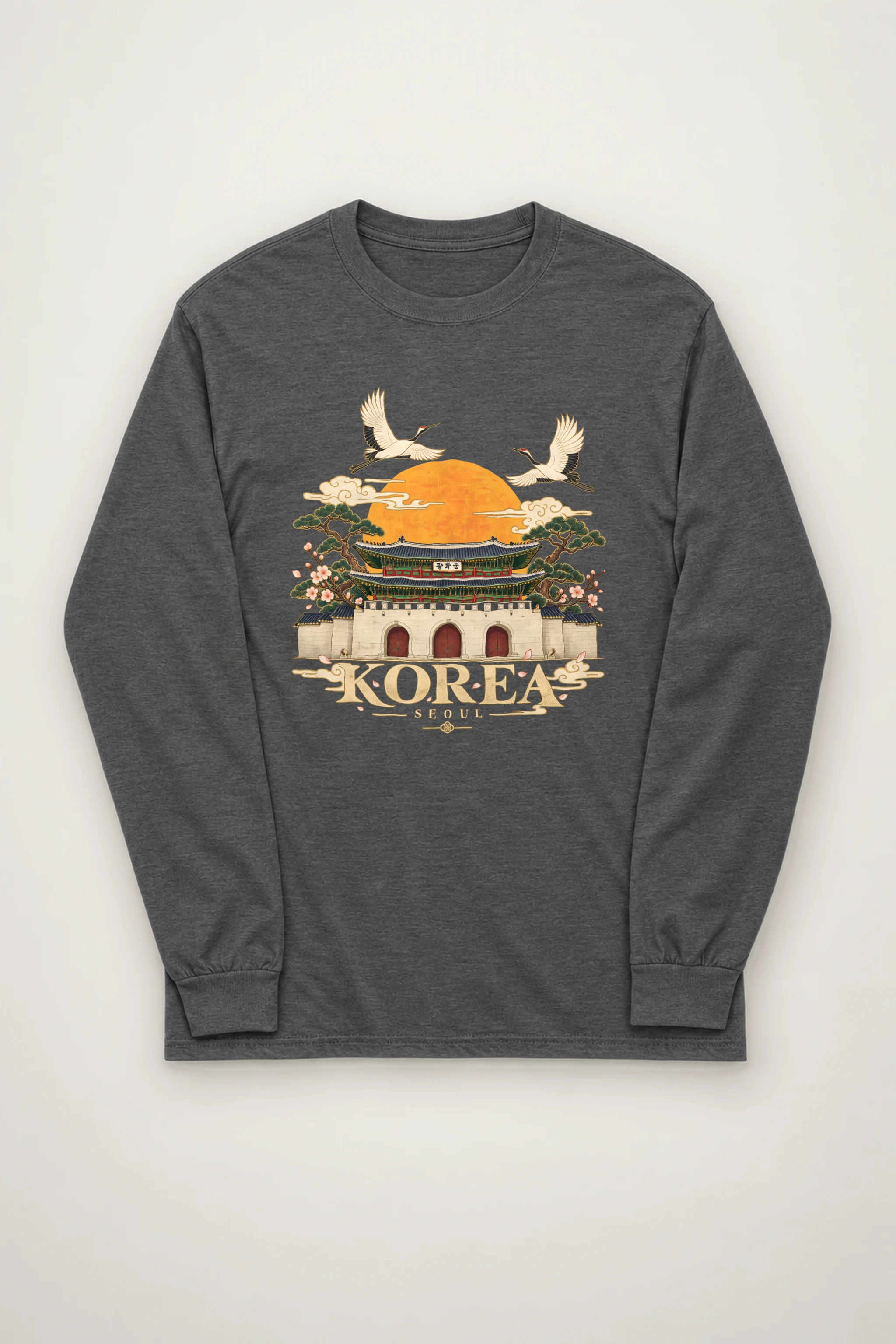 "Gwanghwamun Crane Garden" Unisex Longsleeve T-shirt