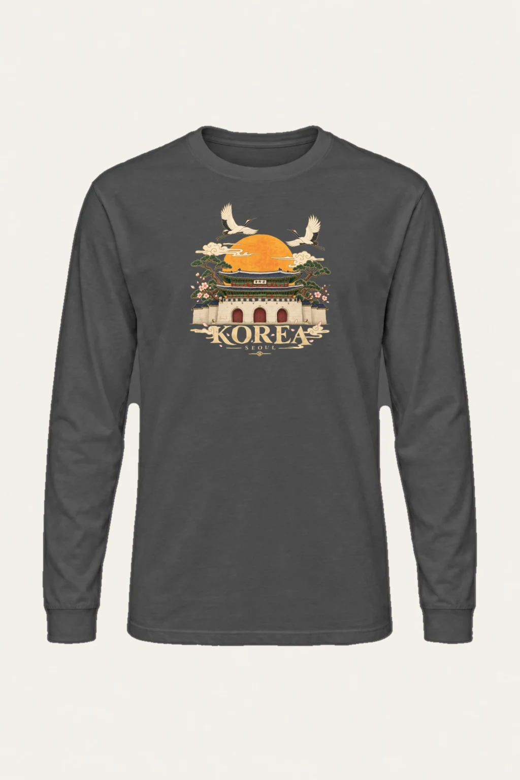 "Gwanghwamun Crane Garden" Unisex Longsleeve T-shirt | Gildan 2400