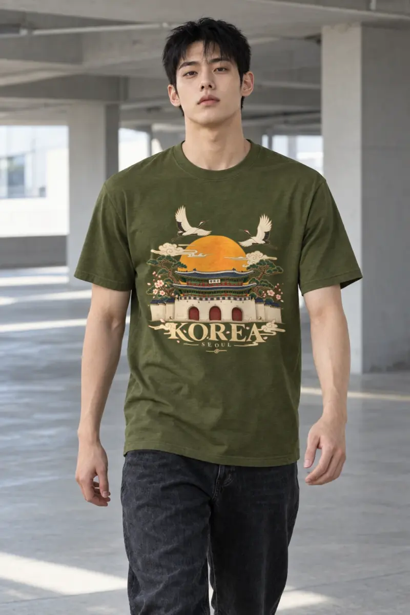 "Gwanghwamun Cranes" Heavyweight Unisex Crewneck T-shirt
