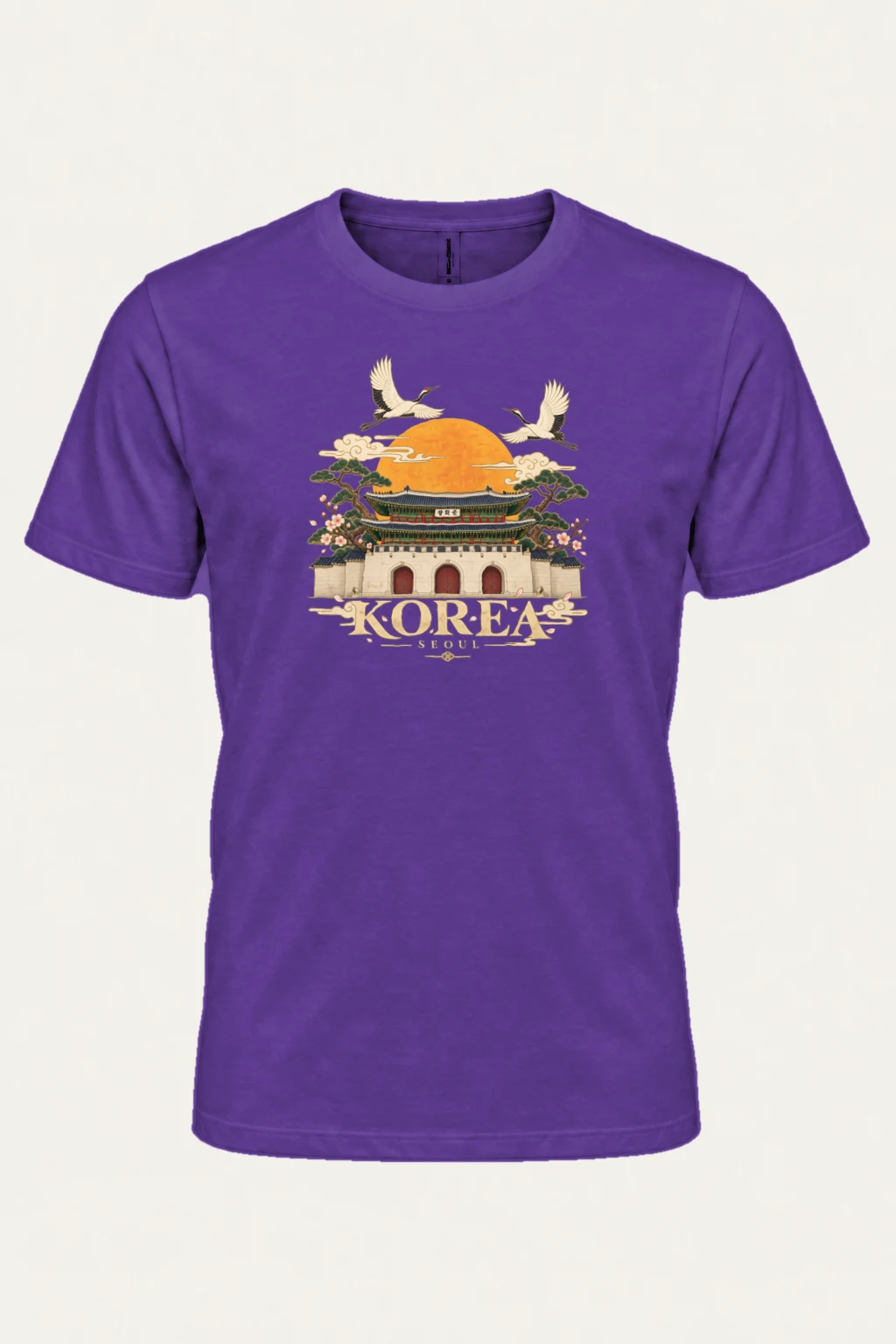 "Gwanghwamun Cranes" Heavyweight Unisex Crewneck T-shirt | Gildan 5000