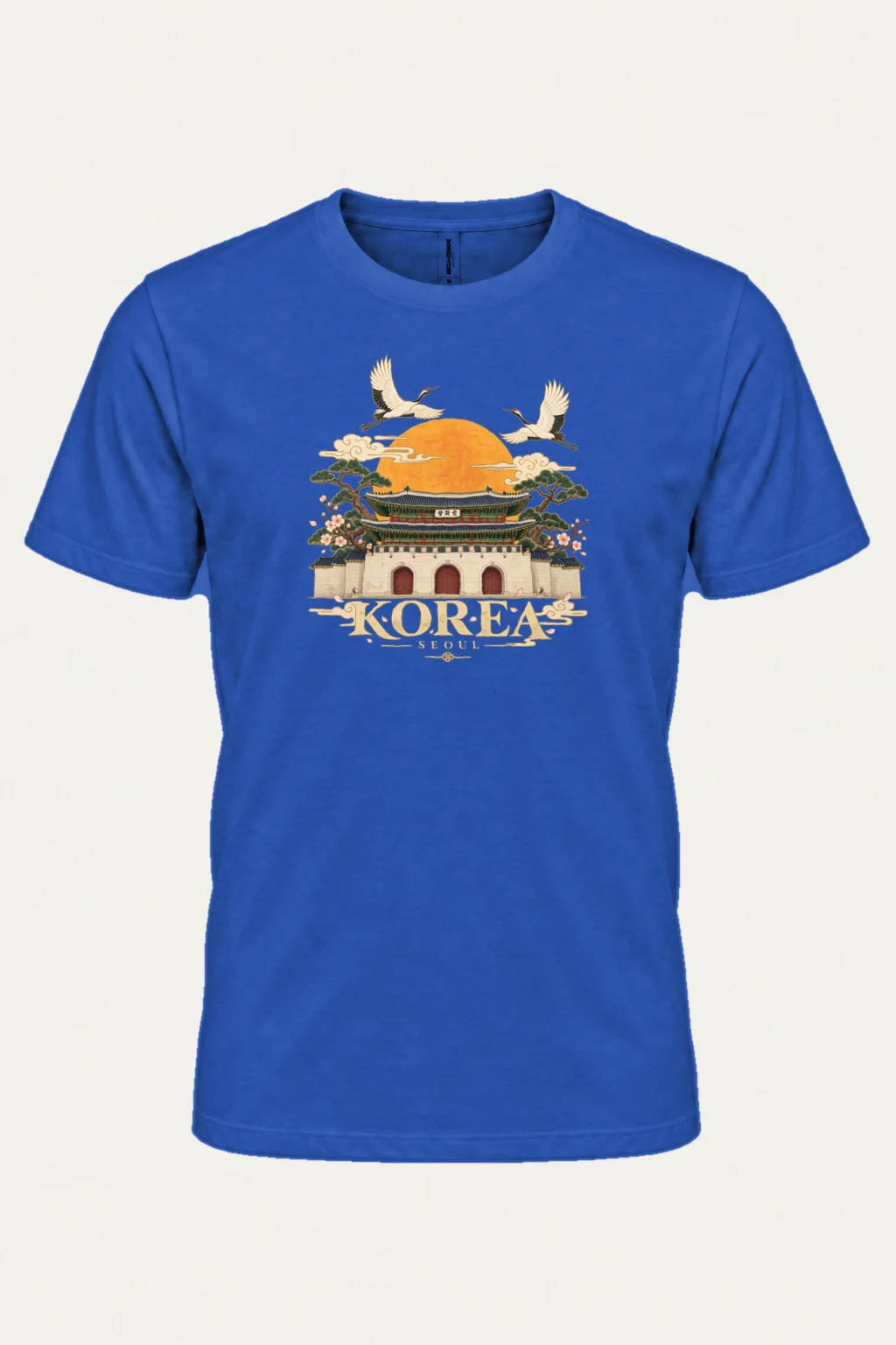 "Gwanghwamun Cranes" Heavyweight Unisex Crewneck T-shirt | Gildan 5000