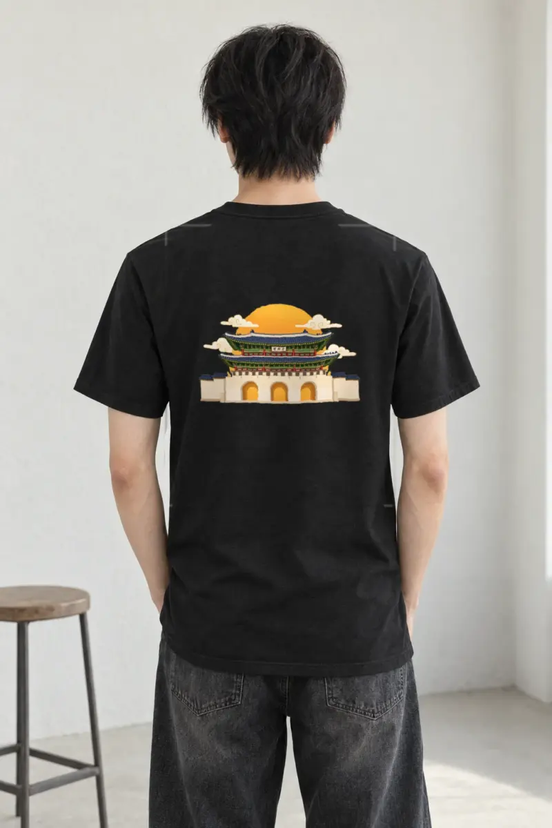 "Gwanghwamun Golden Gate" Heavyweight Unisex Crewneck T-shirt