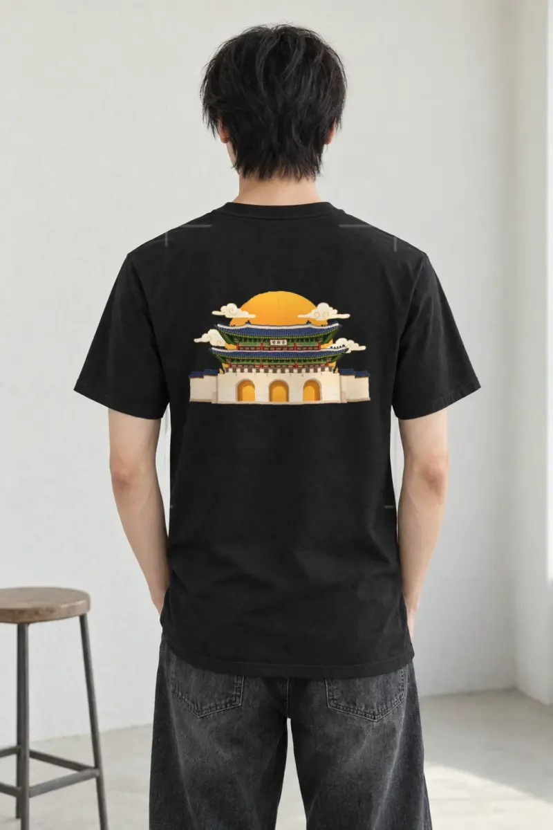 "Gwanghwamun Golden Gate" Heavyweight Unisex Crewneck T-shirt