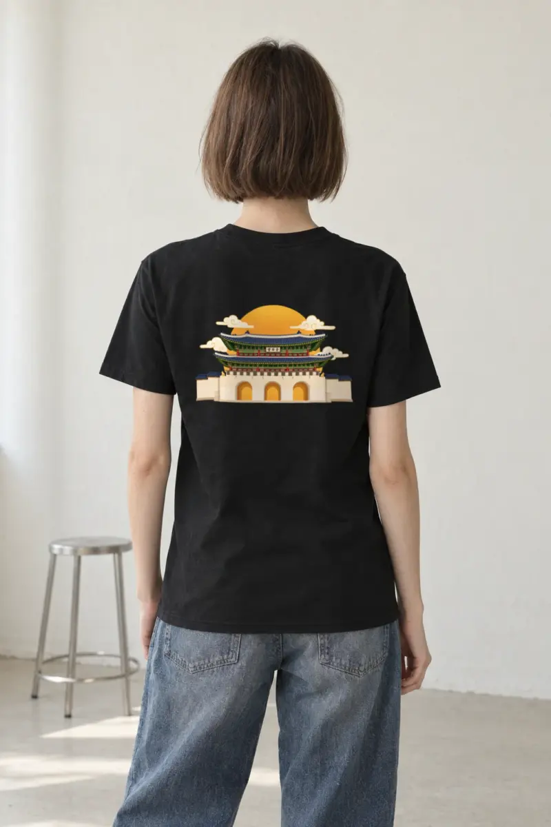 "Gwanghwamun Golden Gate" Heavyweight Unisex Crewneck T-shirt