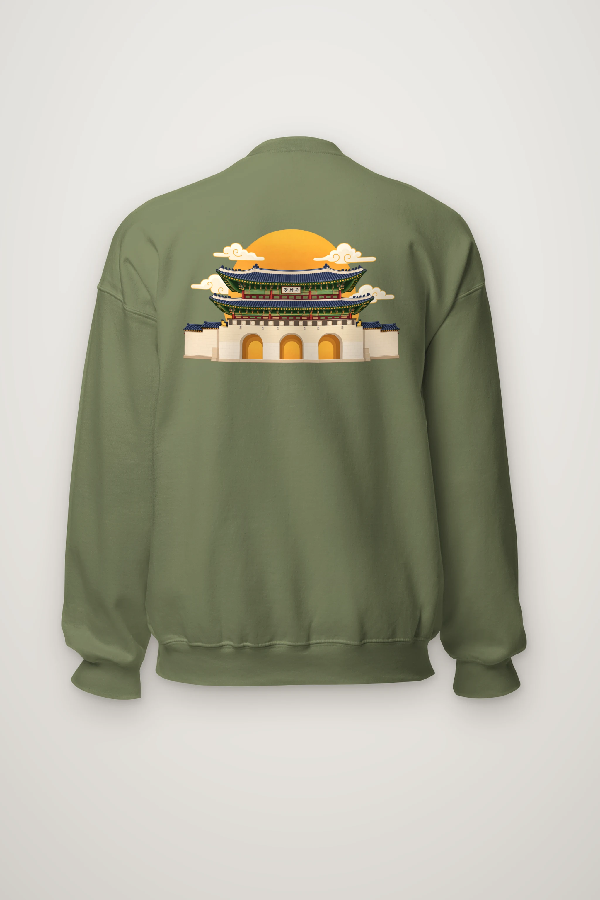 "Gwanghwamun Golden Sun" Heavy Blend Unisex Crewneck Sweatshirt
