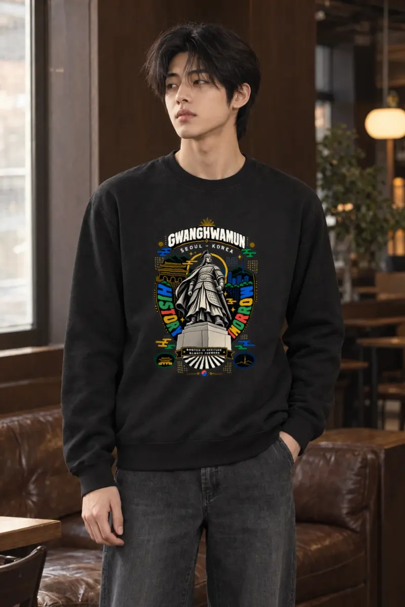 "Gwanghwamun Historic Warrior" Heavy Blend Unisex Crewneck Sweatshirt