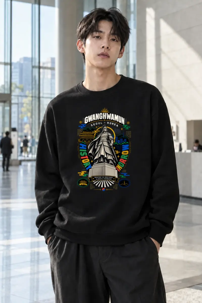 "Gwanghwamun Historic Warrior" Heavy Blend Unisex Crewneck Sweatshirt | Gildan 18000