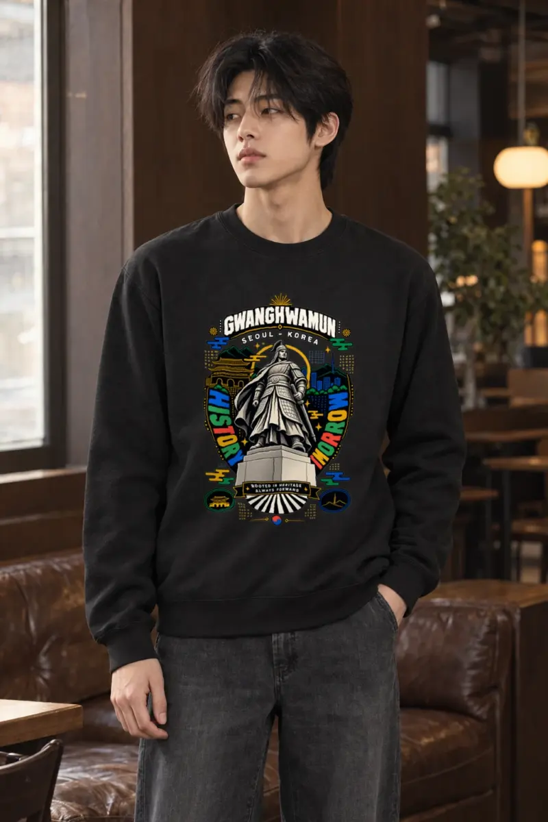 "Gwanghwamun Historic Warrior" Heavy Blend Unisex Crewneck Sweatshirt